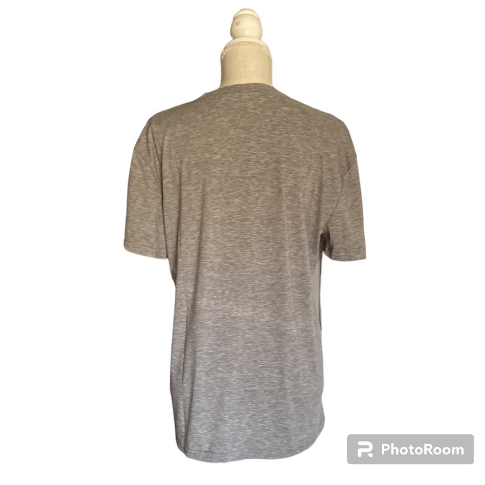 Christmas Snowman Cheers Print T-shirt Casual Short Sleeve Crew Neck Gray 8/10 - Picture 5 of 12